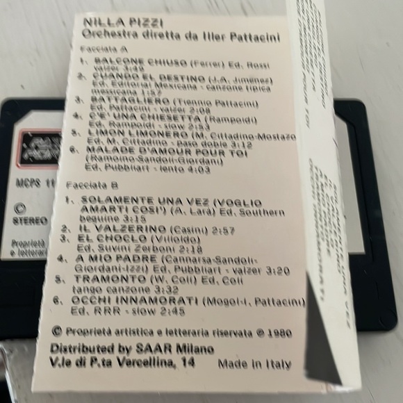 Nilla Pizzi cassette. Used 1980 made in Italy - Picture 6 of 6